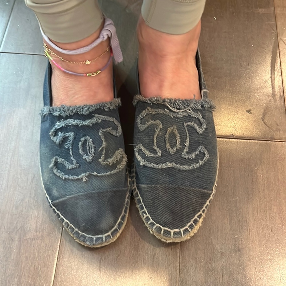 CHANEL denim espadrilles 40